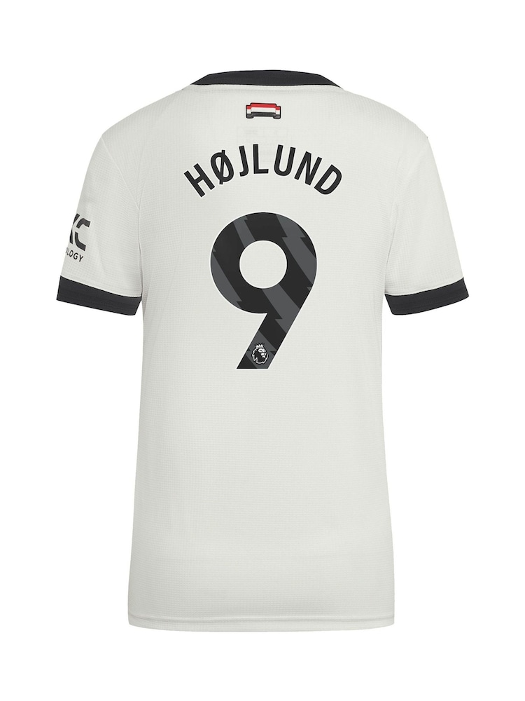 adidas White Original Womens Manchester United EPL Third Authentic Shirt 2024-25 With Hojlund 9 Printing - Image 2 of 3