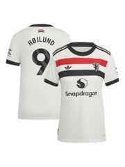 adidas White Original Womens Manchester United EPL Third Authentic Shirt 2024-25 With Hojlund 9 Printing - Image 3 of 3