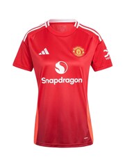 adidas Red Womens Manchester United EPL Home Shirt 2024-25 with Zirkzee 11 Printing - Image 2 of 3
