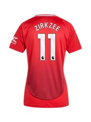 adidas Red Womens Manchester United EPL Home Shirt 2024-25 with Zirkzee 11 Printing - Image 3 of 3