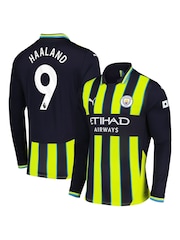 Puma Blue Manchester City Away Shirt 2024-25 Long Sleeve Haaland 9 Printing - Image 1 of 3