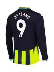 Puma Blue Manchester City Away Shirt 2024-25 Long Sleeve Haaland 9 Printing - Image 3 of 3