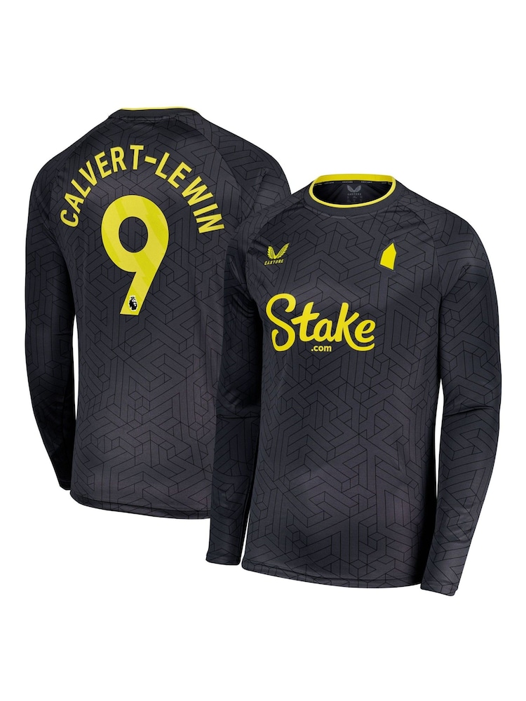 Castore Grey Everton Away Shirt 2024-25 Long Sleeve Calvert Lewin 9 Printing - Image 1 of 3
