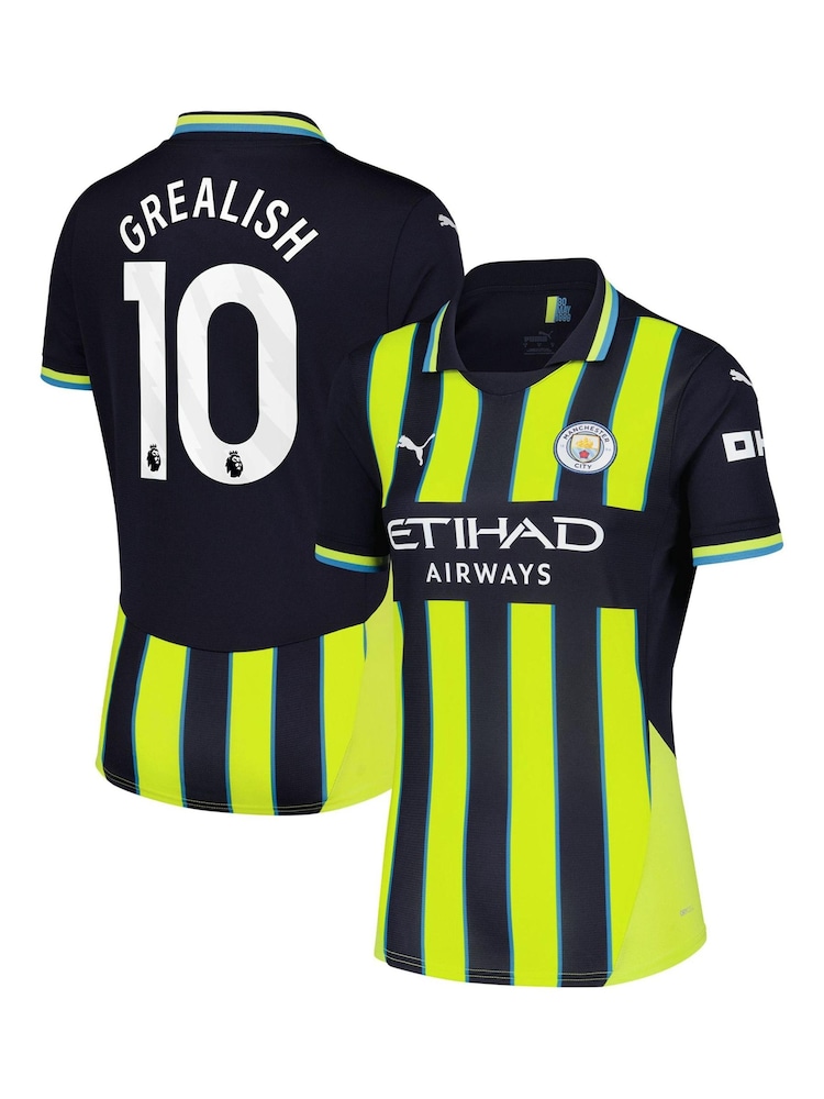 Puma Blue Womens Manchester City Away Shirt 2024-25 Grealish 10 Printing - Image 1 of 3