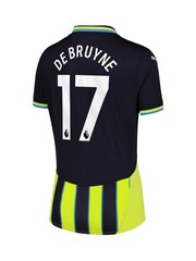 Puma Blue Womens Manchester City Away Shirt 2024-25 De Bruyne 17 Printing - Image 3 of 3