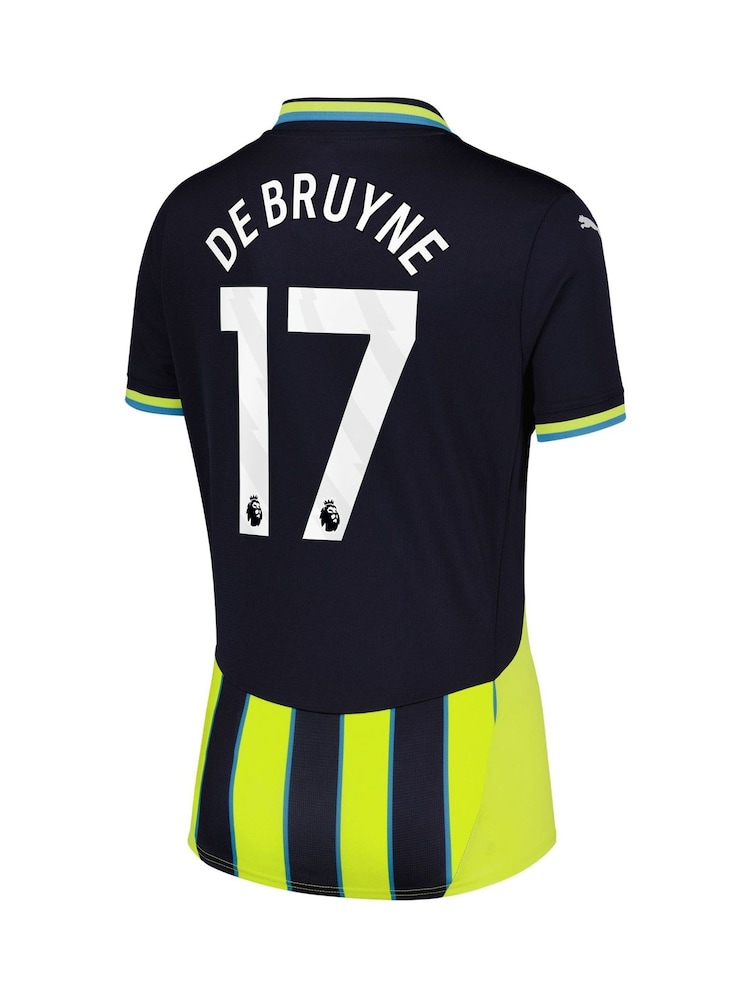 Puma Blue Womens Manchester City Away Shirt 2024-25 De Bruyne 17 Printing - Image 3 of 3