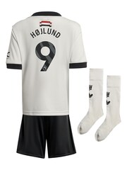 adidas White Manchester United EPL Third Mini Kit 2024-25 with Hojlund 9 Printing - Image 2 of 3