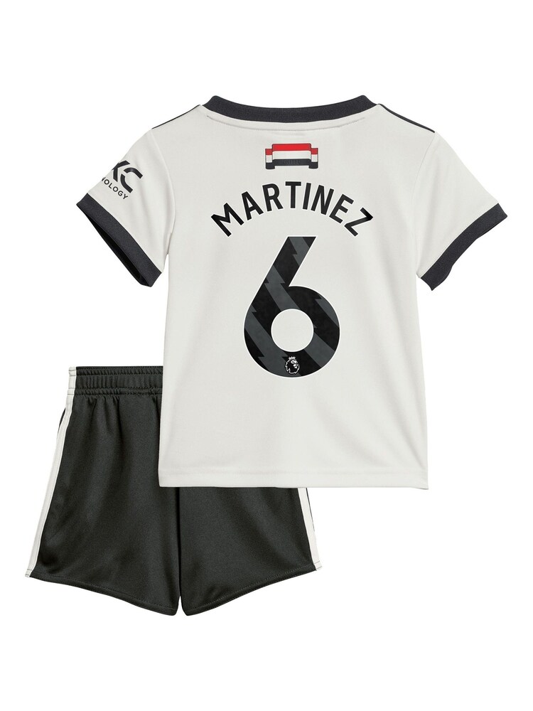 adidas White Baby Manchester United EPL Third Kit 2024-25 with Martinez 6 Printing - Image 3 of 3