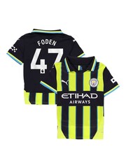 Puma Blue Kids Manchester City Away Shirt 2024-25 Foden 47 Printing - Image 1 of 3