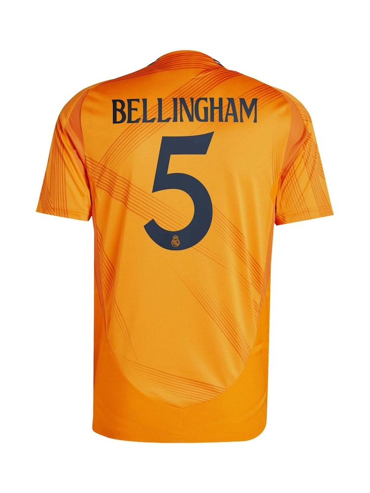 adidas Orange Real Madrid Away Authentic Shirt 2024-25 Bellingham 5 Printing - Image 3 of 3