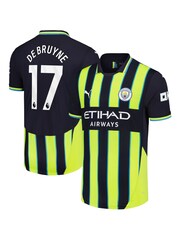 Puma Blue Manchester City Away Authentic Shirt 2024-25 De Bruyne 17 Printing - Image 1 of 3