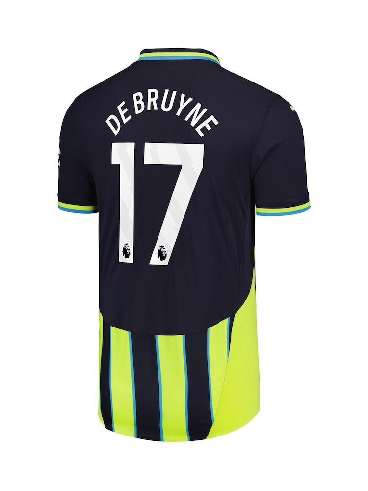 Puma Blue Manchester City Away Authentic Shirt 2024-25 De Bruyne 17 Printing - Image 3 of 3