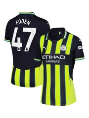 Puma Blue Womens Manchester City Away Shirt 2024-25 Foden 47 Printing - Image 1 of 3