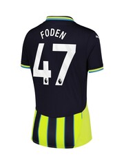Puma Blue Womens Manchester City Away Shirt 2024-25 Foden 47 Printing - Image 3 of 3