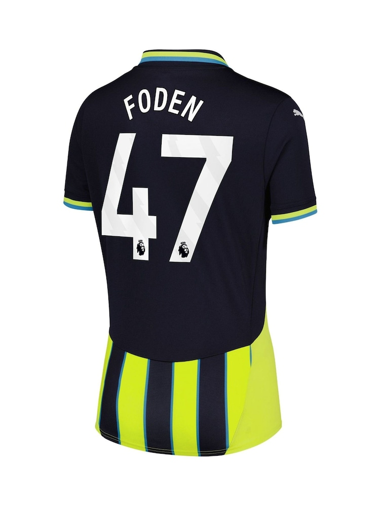 Puma Blue Womens Manchester City Away Shirt 2024-25 Foden 47 Printing - Image 3 of 3