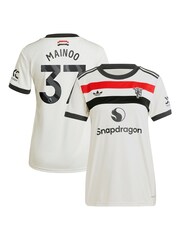 adidas White Womens Manchester United EPL Third Shirt 2024-25 With Mainoo 37 Printing - Image 1 of 3