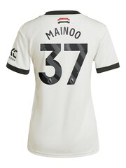 adidas White Womens Manchester United EPL Third Shirt 2024-25 With Mainoo 37 Printing - Image 3 of 3