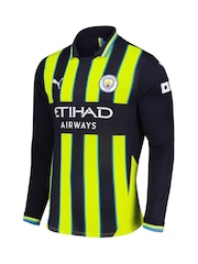 Puma Blue Manchester City Away Shirt 2024-25 Long Sleeve Grealish 10 Printing - Image 2 of 3