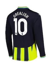 Puma Blue Manchester City Away Shirt 2024-25 Long Sleeve Grealish 10 Printing - Image 3 of 3