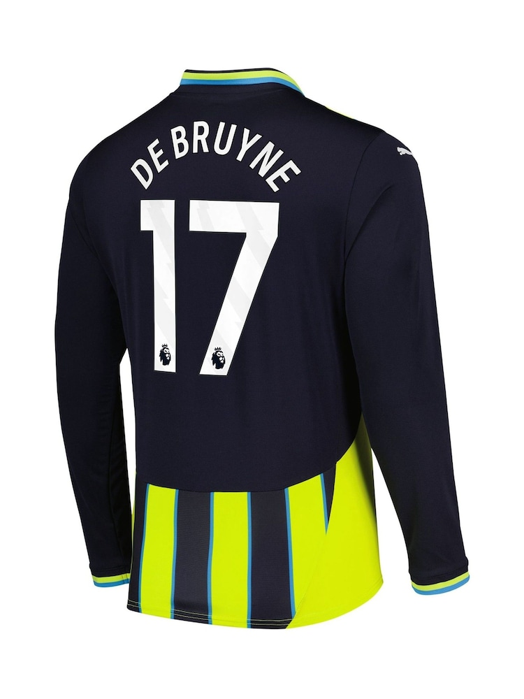 Puma Blue Manchester City Away Shirt 2024-25 Long Sleeve De Bruyne 17 Printing - Image 3 of 3