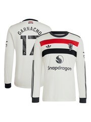 adidas White Manchester United EPL Third Shirt 2024-25 Long sleeve With Garnacho 17 Printing - Image 3 of 3