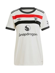 adidas White Womens Manchester United EPL Third Shirt 2024-25 With Martinez 6 Printing - Image 2 of 3