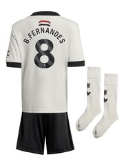 adidas White Manchester United EPL Third Mini Kit 2024-25 with B.Fernandes 8 Printing - Image 3 of 3