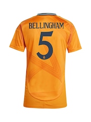 adidas Orange Womens Real Madrid Away Shirt 2024-25 Bellingham 5 Printing - Image 3 of 3
