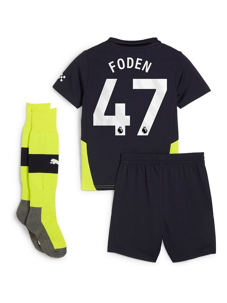 Puma Blue Manchester City Away Minikit 2024-25 Foden 47 Printing - Image 3 of 3