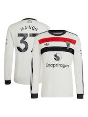 adidas White Manchester United EPL Third Shirt 2024-25 Long Sleeve With Mainoo 37 Printing - Image 1 of 3