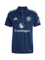 adidas Blue Manchester United EPL Away Shirt 2024-25 With Zirkzee 11 Printing - Image 2 of 3