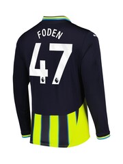 Puma Blue Manchester City Away Shirt 2024-25 Long Sleeve Foden 47 Printing - Image 2 of 2