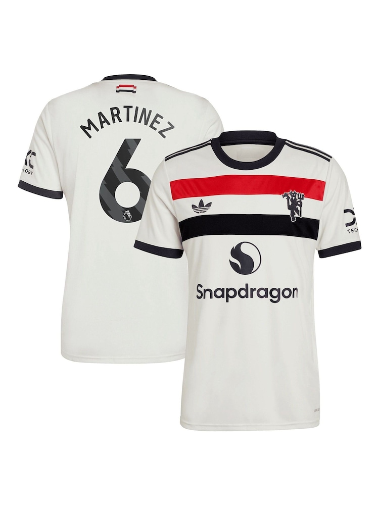 adidas White Manchester United EPL Third Shirt 2024-25 with Martinez 6 Printing - Image 1 of 3