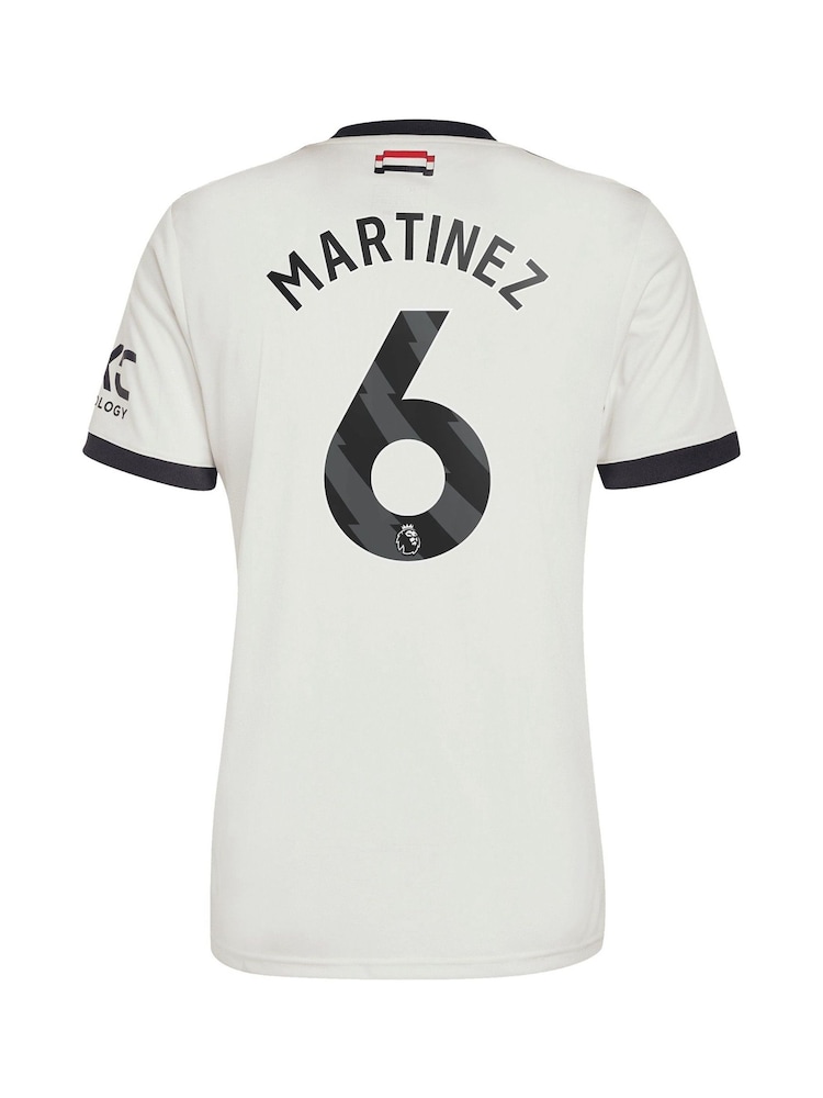 adidas White Manchester United EPL Third Shirt 2024-25 with Martinez 6 Printing - Image 3 of 3