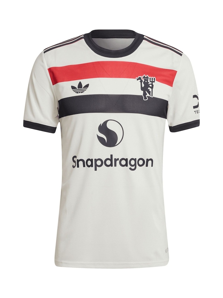 adidas White Manchester United EPL Third Authentic Shirt 2024-25 With Garnacho 17 Printing - Image 2 of 3