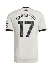 adidas White Manchester United EPL Third Authentic Shirt 2024-25 With Garnacho 17 Printing - Image 3 of 3