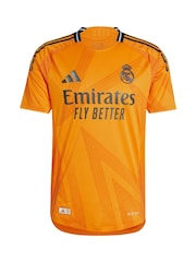 adidas Orange Real Madrid Away Authentic Shirt 2024-25 Mbappe 9 Printing - Image 2 of 3