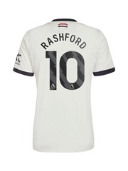 adidas White Manchester United EPL Third Shirt 2024-25 With Rashford 10 Printing - Image 3 of 3