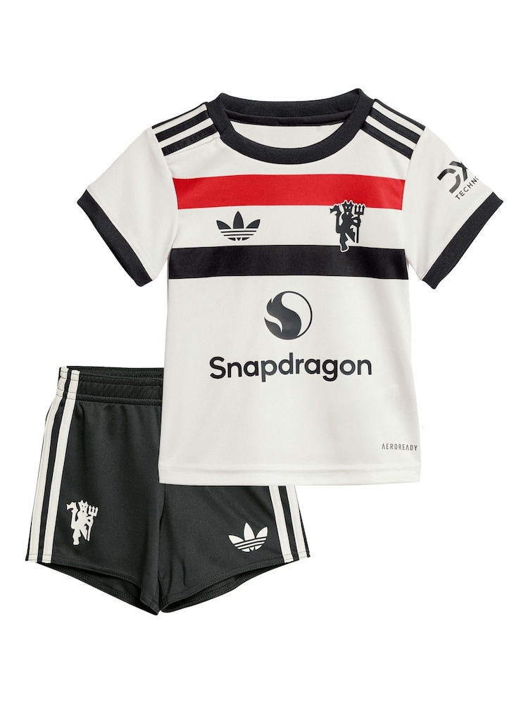 adidas White Manchester United EPL Third Baby Kit 2024-25 with Garnacho 17 Printing - Image 1 of 3
