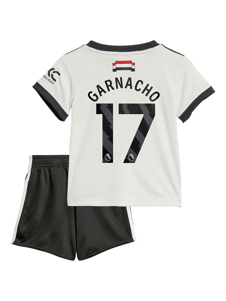 adidas White Manchester United EPL Third Baby Kit 2024-25 with Garnacho 17 Printing - Image 2 of 3