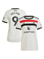 adidas White Womens Manchester United EPL Third Shirt 2024-25 with Hojlund 9 printing - Image 1 of 3