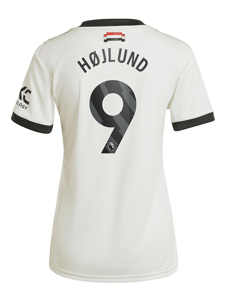 adidas White Womens Manchester United EPL Third Shirt 2024-25 with Hojlund 9 printing - Image 3 of 3
