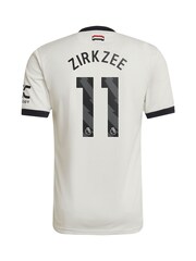 adidas White Manchester United EPL Third Authentic Shirt 2024-25 With Zirkzee 11 Printing - Image 2 of 3