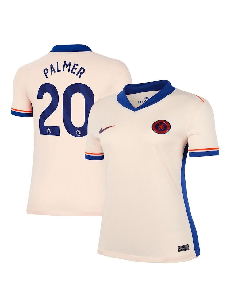 Nike Cream Womens Chelsea Away Stadium Shirt 2024-25 Palmer 20 Printing - Image 1 of 3