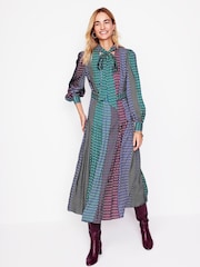 Boden Blue Pussy Bow Midi Dress - Image 2 of 6