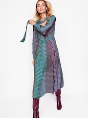 Boden Blue Pussy Bow Midi Dress - Image 5 of 6