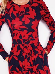 Boden Red Puff Sleeve Blouson Dress - Image 2 of 5