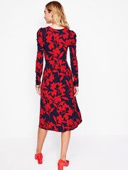 Boden Red Puff Sleeve Blouson Dress - Image 3 of 5