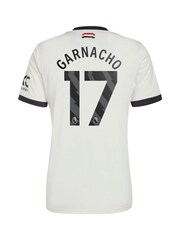adidas White Manchester United EPL Third Shirt 2024-25 with Garnacho 17 Printing - Image 3 of 3