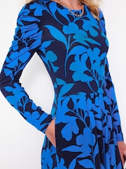 Boden Blue Puff Sleeve Blouson Dress - Image 4 of 6